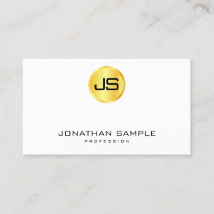 Custom Imitats Gold White Modern Elegante Monogram Visitenkarte