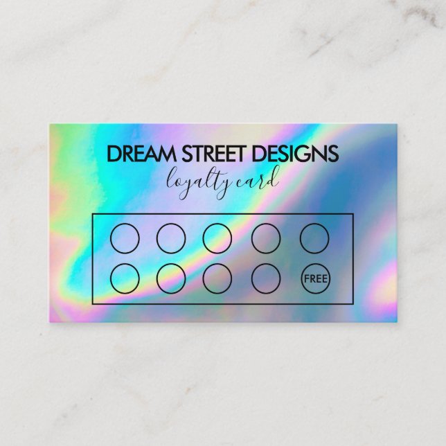 Custom Imitats Holo Green Loyalty Card Visitenkarte (Vorderseite)