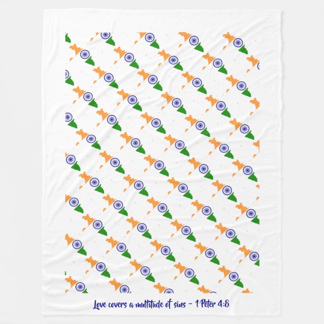 Custom INDIA FLAG Fleecedecke (Vorderseite)