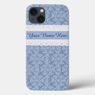 Custom Indigo Blue Floral Imitate Lace iPad Fall title_seo2
