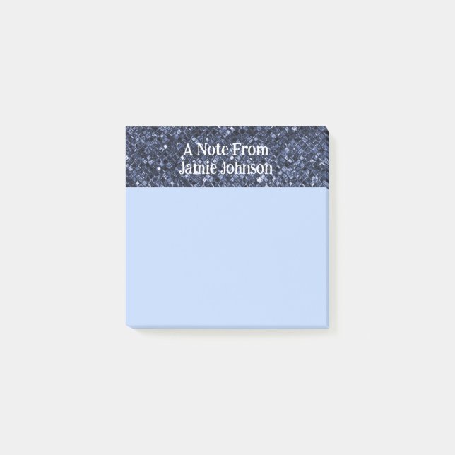 Custom Indigo Blue Glitzer Glitzern Post-it Klebezettel (Vorderseite)