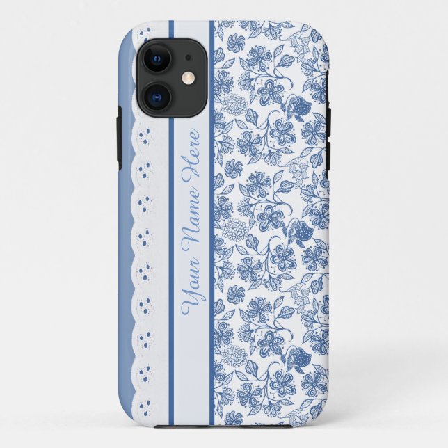 Custom Indigo Floral Imitate Lace iPhone 5/5s Fall Case-Mate iPhone Hülle (Rückseite)