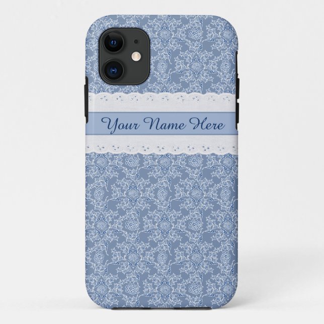 Custom Indigo Floral Imitate Lace iPhone 5/5s Fall Case-Mate iPhone Hülle (Rückseite)