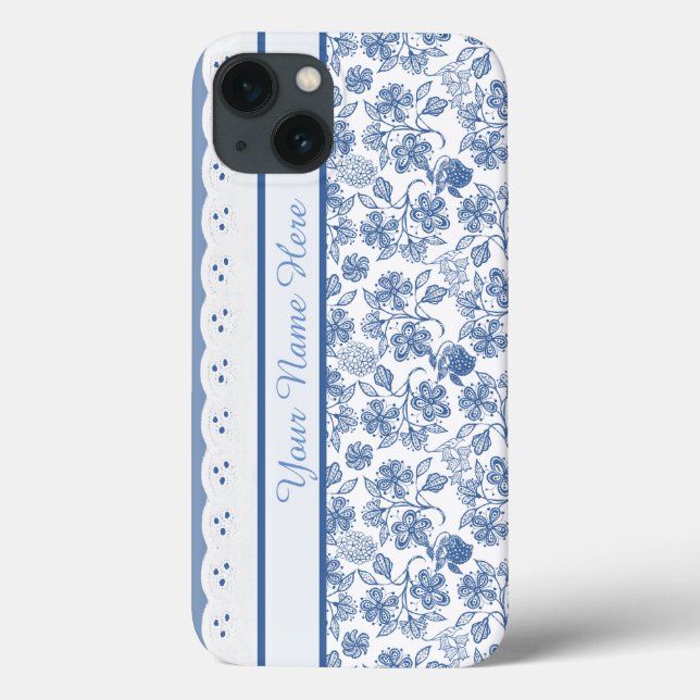 Custom Indigo Floral Imitate Lace iPhone 6 Fall Case-Mate iPhone Hülle (Rückseite)