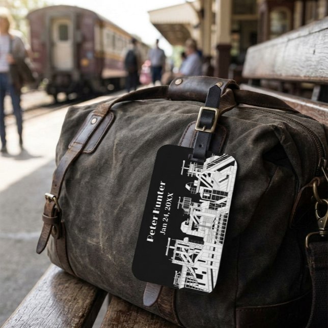 Custom Industrial Metallurgical Combine Silhouette Gepäckanhänger (Von Creator hochgeladen)