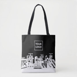Custom Industrial Skyline Tote Bag with Logo Tasche