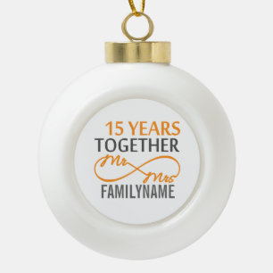 Custom Infinite Mr. und Mrs. Keramik Ball Ornament