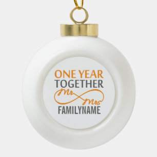 Custom Infinite Mr. und Mrs. Keramik Ball Ornament