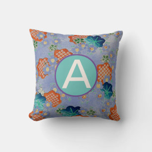 CUSTOM INITIAL BLAU JAPANESE PATTERPILLOW KISSEN