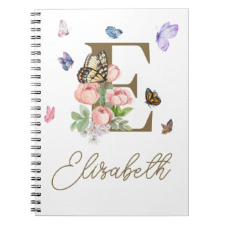 Custom Initial Butterfly Notebook Geschenk Notizblock
