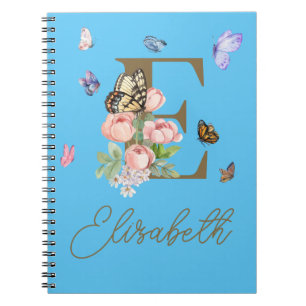 Custom Initial Butterfly Notebook Geschenk Notizblock
