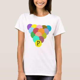 Custom Initial Colorful Regenbogenkreis Dreieck T-Shirt
