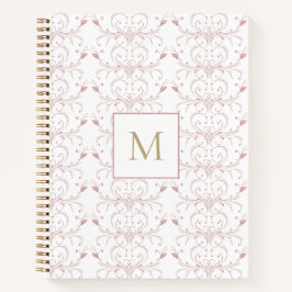 Custom Initial Dusty Rose Botanical Butterfly Notizbuch