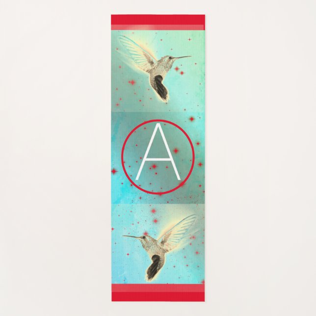 CUSTOM INITIAL HUMMINGBIRD YOGA MAT YOGAMATTE (Vorderseite)