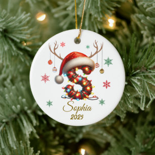 Custom Initial Light Christmas Ornament