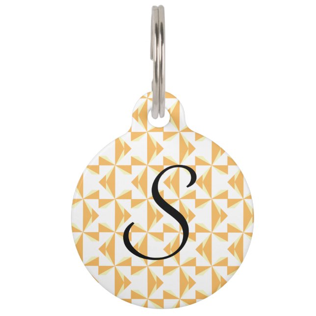 Custom Initial Pumpkin Pinwheels Tiernamensmarke (Vorderseite)