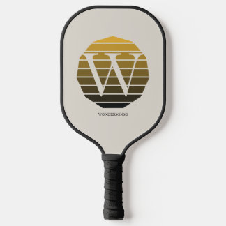 Custom Initial Sunset Circle Pickleball Schläger