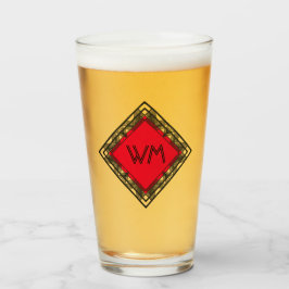 Custom Initials Elegant Manly Black Chic Deko Glas