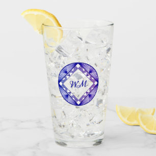 Custom Initials Elegantes Lila Design Glas