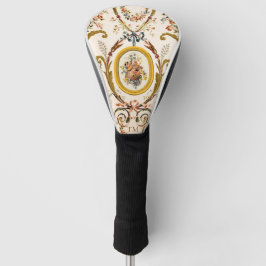 Custom Initials French Rokoko Floral Elegant Golf Headcover