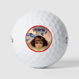 CUSTOM INITIALS GOLF BALL VINTAGE ANGEL