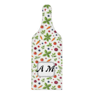 Custom initials Herbs seamless pattern Schneidebrett