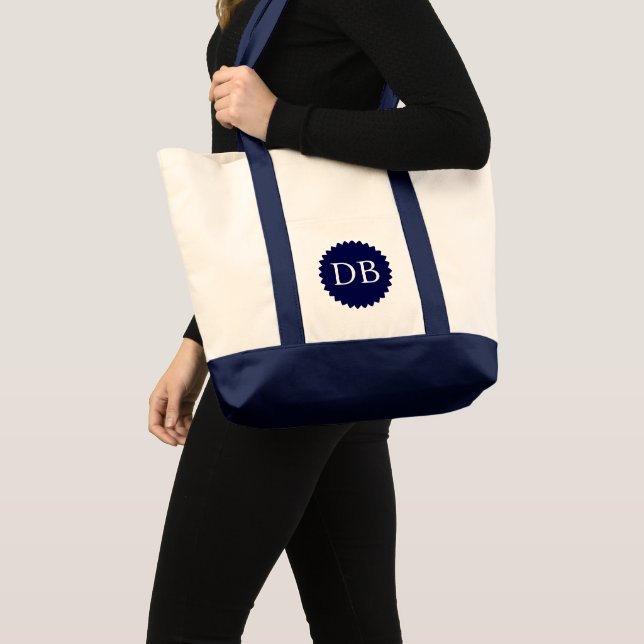 Custom Initials Jumbo Tote Bag (Devant (produit))