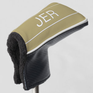 Custom Initials Modern Monogram Sports Pro Gold Golf Headcover