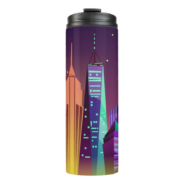 Custom Initials New York Illustration tumbler Thermosbecher (Vorderseite)