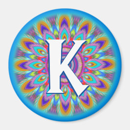 Custom initials psychedelische Kühlschrankmagnet B