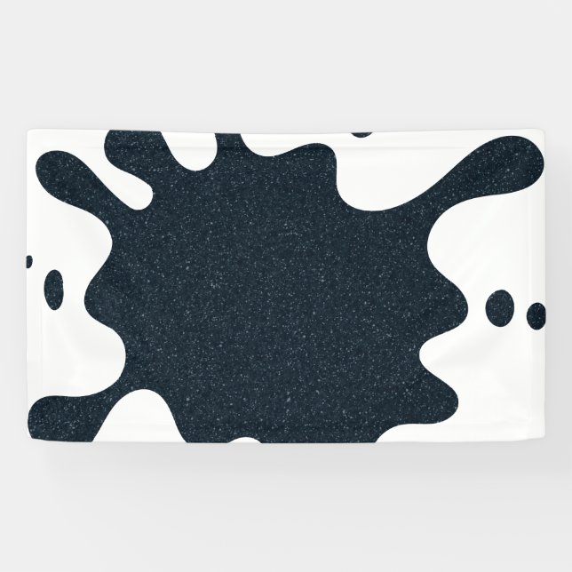 Custom Ink Splash Banner - Kohle auf Weiß (Horizontal)