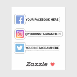 Custom Instagram Facebook Twitter Social Media Aufkleber