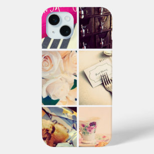 Custom Instagram Foto Collage iPhone 15 Plus Fall iPhone 15 Mini Hülle