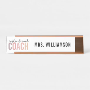 Custom Instructional Coach Educational Coach Schreibtischnamensplakette