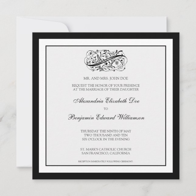 :custom: Invitation au mariage élégante (Devant)