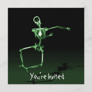CUSTOM INVITES - X-Ray Skeleton Joy Leap - Green Einladung