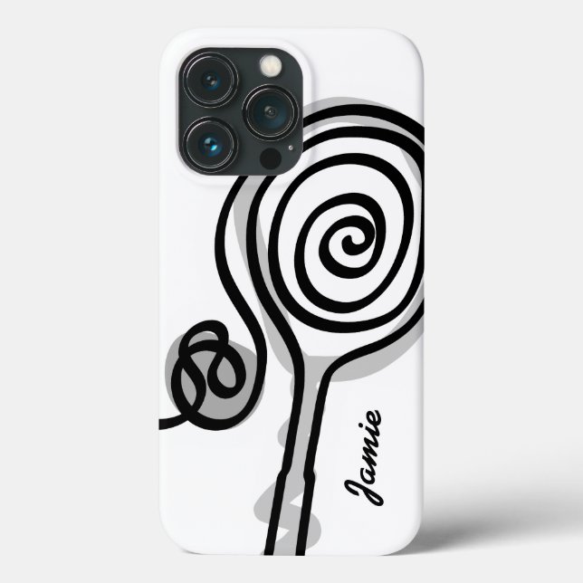 Custom iPhone 13 Pro Case mit Tennisschläger Art (Rückseite)