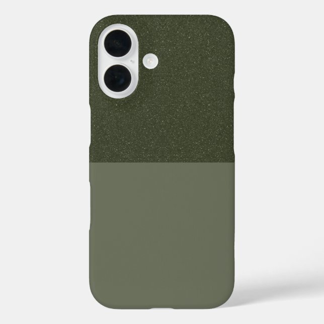 Custom iPhone 16 Case - Glitzer & Matte Moss Green (Rückseite)