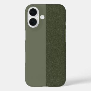 Custom iPhone 16 Case - Matte & Glitzer Moss Split