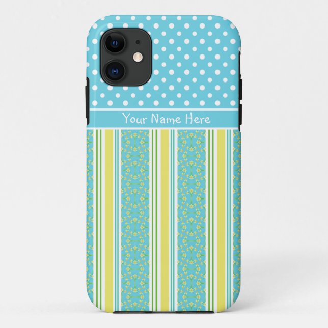 Custom iPhone 5/5s Fall: Daffodils Stripes, Polkas Case-Mate iPhone Hülle (Rückseite)