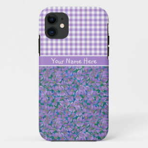 Custom iPhone 5/5s Fall, Violets und Karo Gingham 11 Hülle