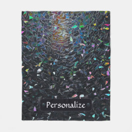 Custom Iridescent Abstract Stained Glass Pattern Fleecedecke