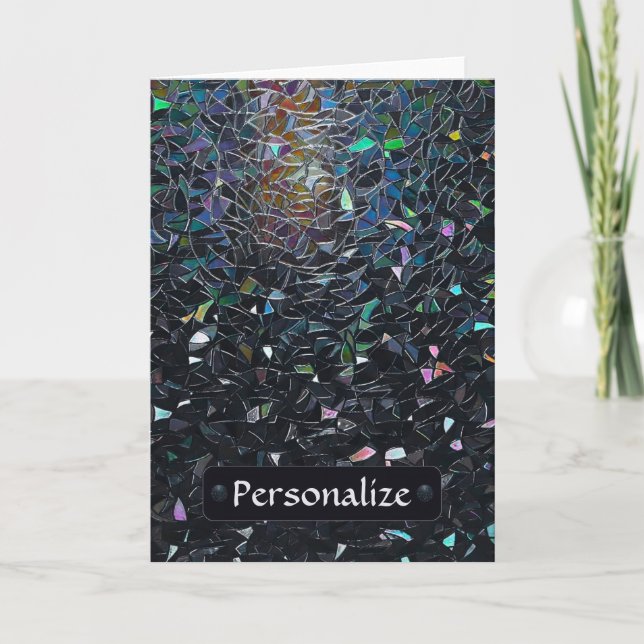 Custom Iridescent Abstract Stained Glass Pattern Karte (Vorderseite)