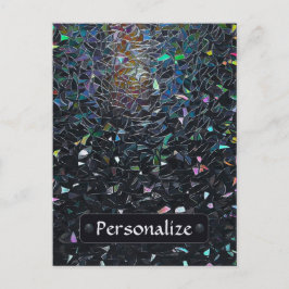 Custom Iridescent Abstract Stained Glass Pattern Postkarte