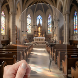 Custom Iris Arch Acrylic Memorial Card Acryleinladungen