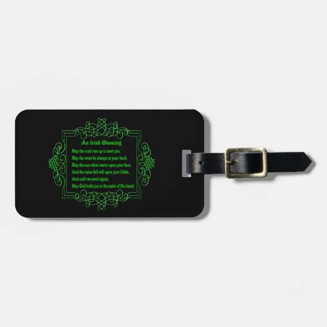 Custom Irish Blessing Luggage Tag Gepäckanhänger (Vorderseite horizontal)