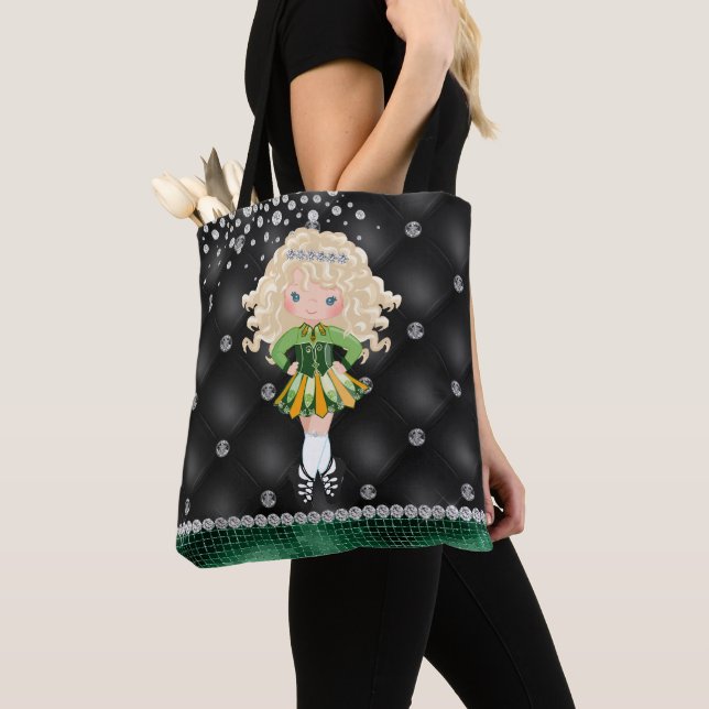 Custom Irish Dance Blond Girl Green, Black Tasche (Von Nahem)
