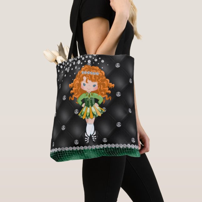 Custom Irish Dance Redhead Girl Green, Black Tasche (Von Nahem)