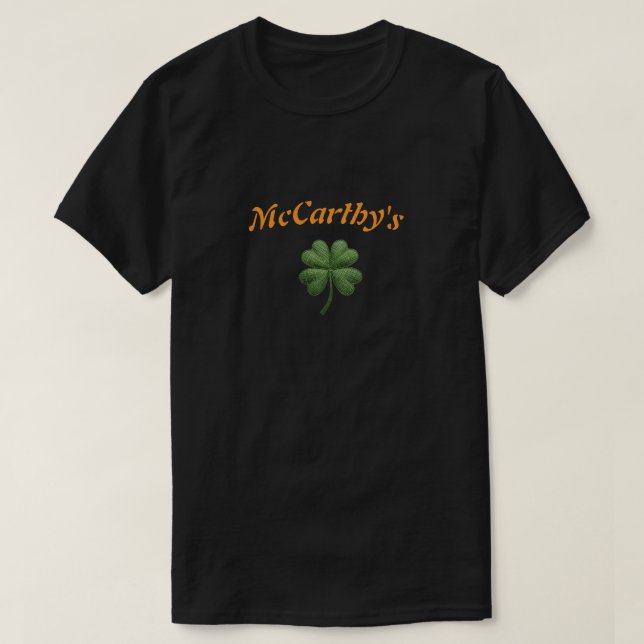 Custom Irish Name Shamrock St Patrick’s T-Shirt (Design devant)