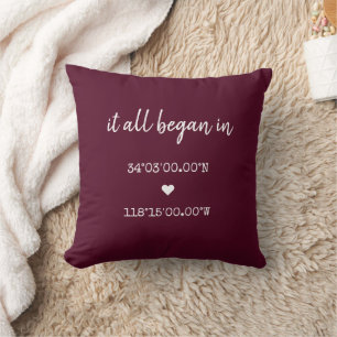 Custom It All Began koordiniert Burgundy Valentine Kissen